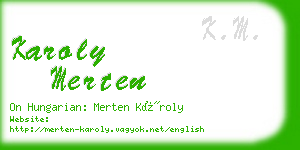 karoly merten business card